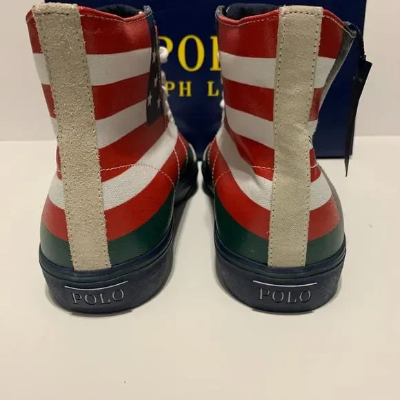 Polo Ralph Lauren Men's Solomon Flag-Print Sneakers Multicolor - Picture 6 of 9